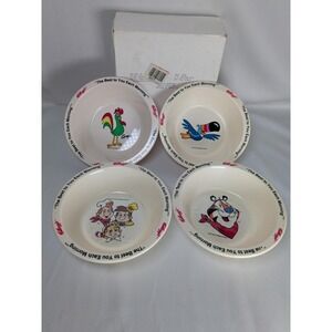 Vintage Kellogg's Cereal Bowls Complete Collector Set Of 4 1995 NIB Unused